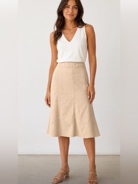 Nicole Miller tan skirt dessert bloom  16 women’s NWT